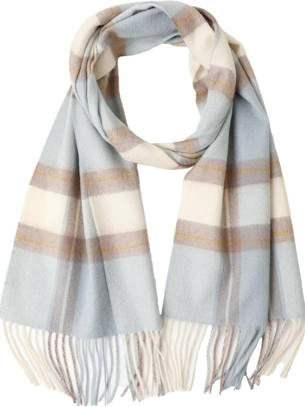 Cozy 100% Cashmere Plaid Tassel Scarf for All, Winter Warmth, Large Wrap Gift